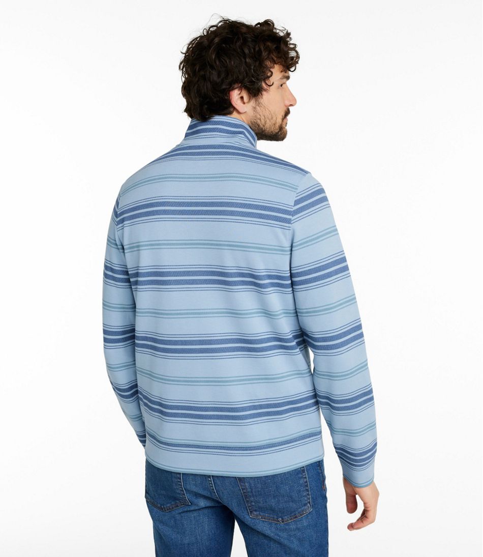 Men's Comfort Stretch Performance® Piqué, Quarter-Zip Pullover, Stripe - L.L.Bean New