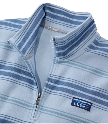 Men's Comfort Stretch Performance® Piqué, Quarter-Zip Pullover, Stripe - L.L.Bean New