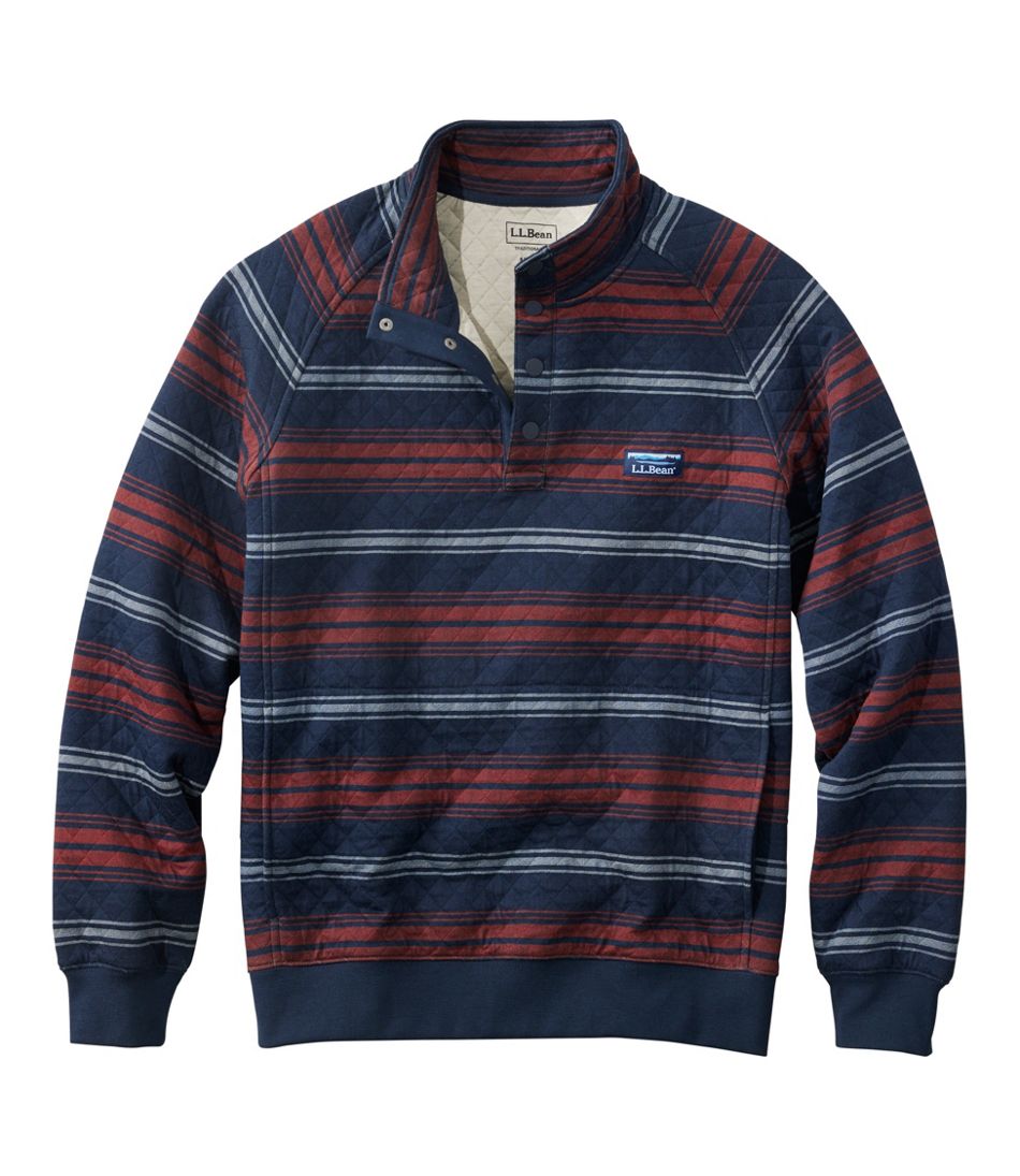 Men's Quilted Sweatshirt, Mockneck, Stripe - L.L.Bean Classic