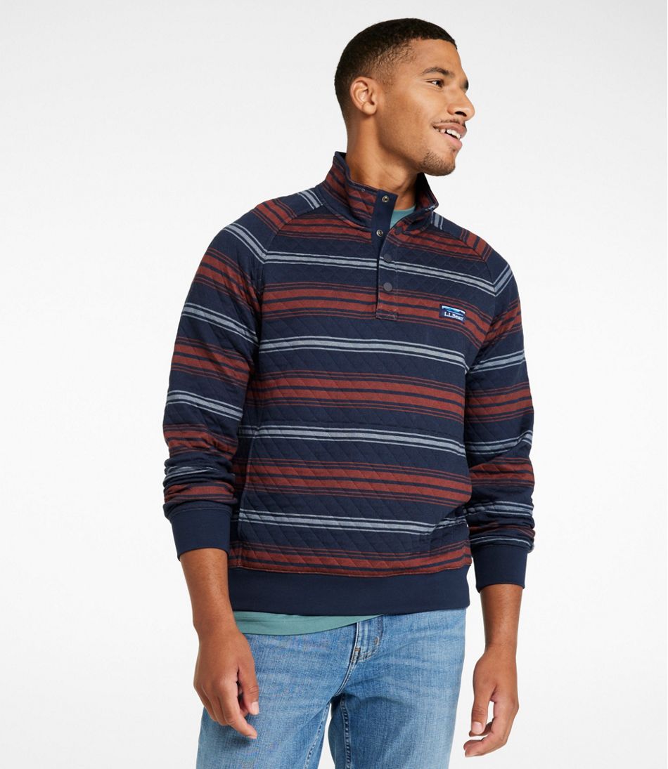 Men's Quilted Sweatshirt, Mockneck, Stripe - L.L.Bean Classic