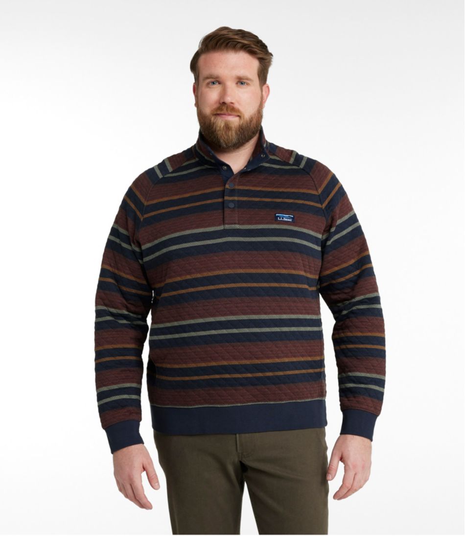 Men's Quilted Sweatshirt, Mockneck, Stripe - L.L.Bean Classic