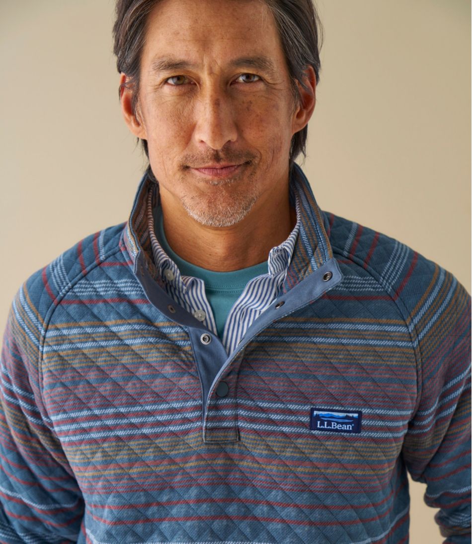 Men's Quilted Sweatshirt, Mockneck, Stripe - L.L.Bean Classic