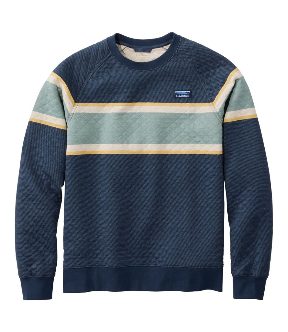 Men's Quilted Sweatshirt, Crewneck, Stripe - L.L.Bean Trusted