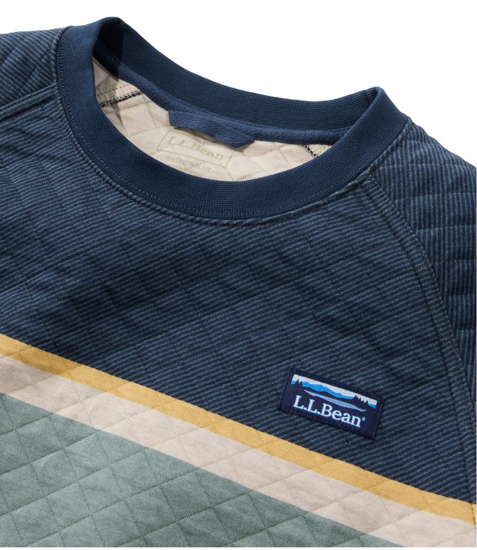 Men's Quilted Sweatshirt, Crewneck, Stripe - L.L.Bean Trusted
