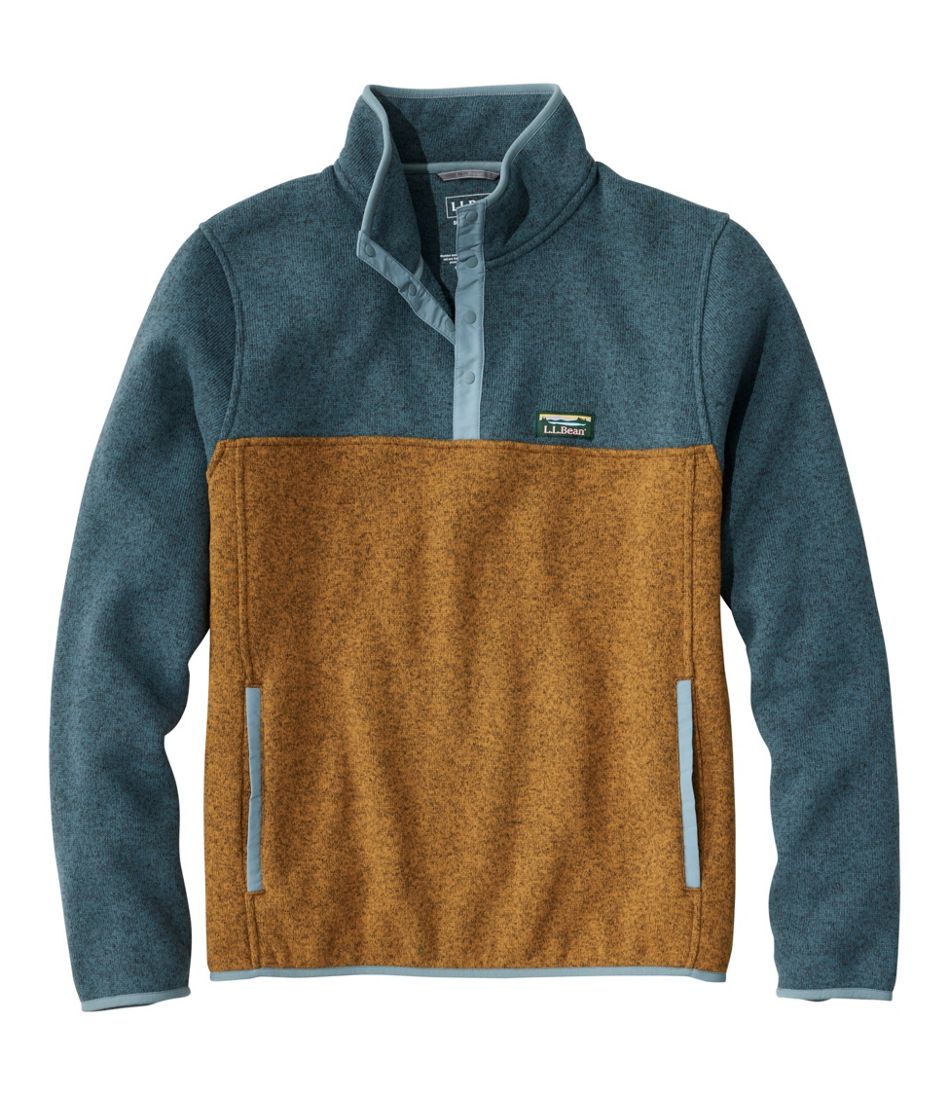 Men's L.L.Bean Sweater Fleece Pullover, Colorblock - L.L.Bean Everyday