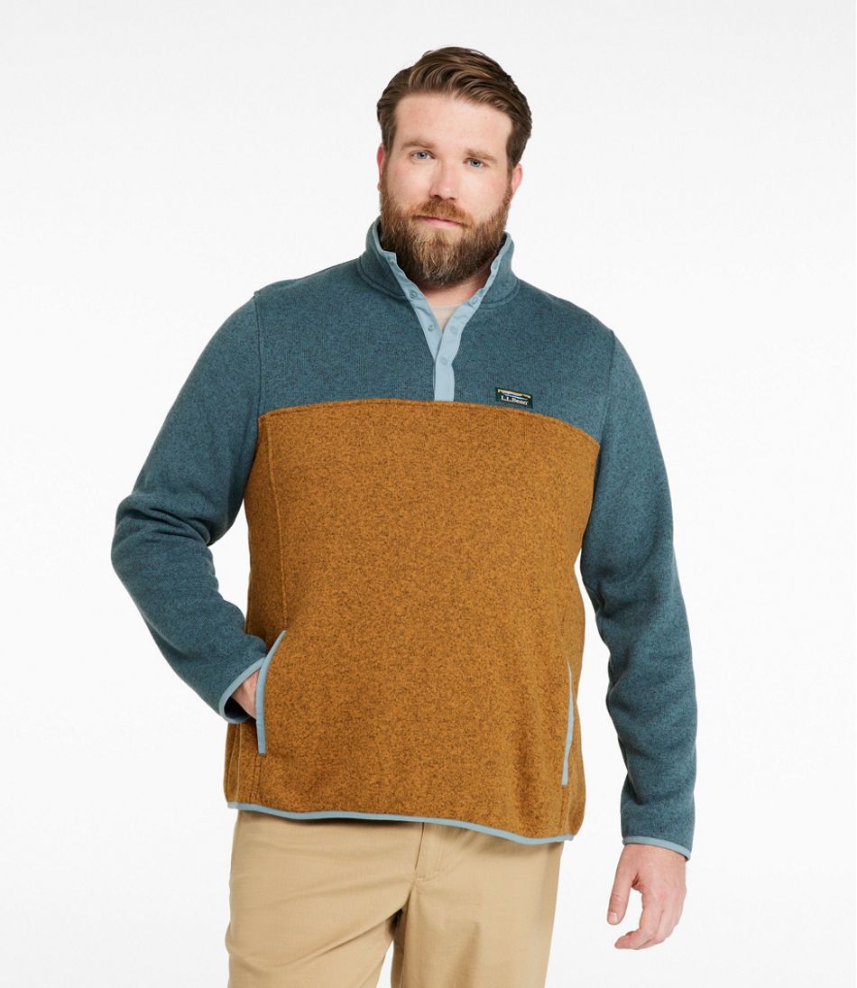 Men's L.L.Bean Sweater Fleece Pullover, Colorblock - L.L.Bean Everyday