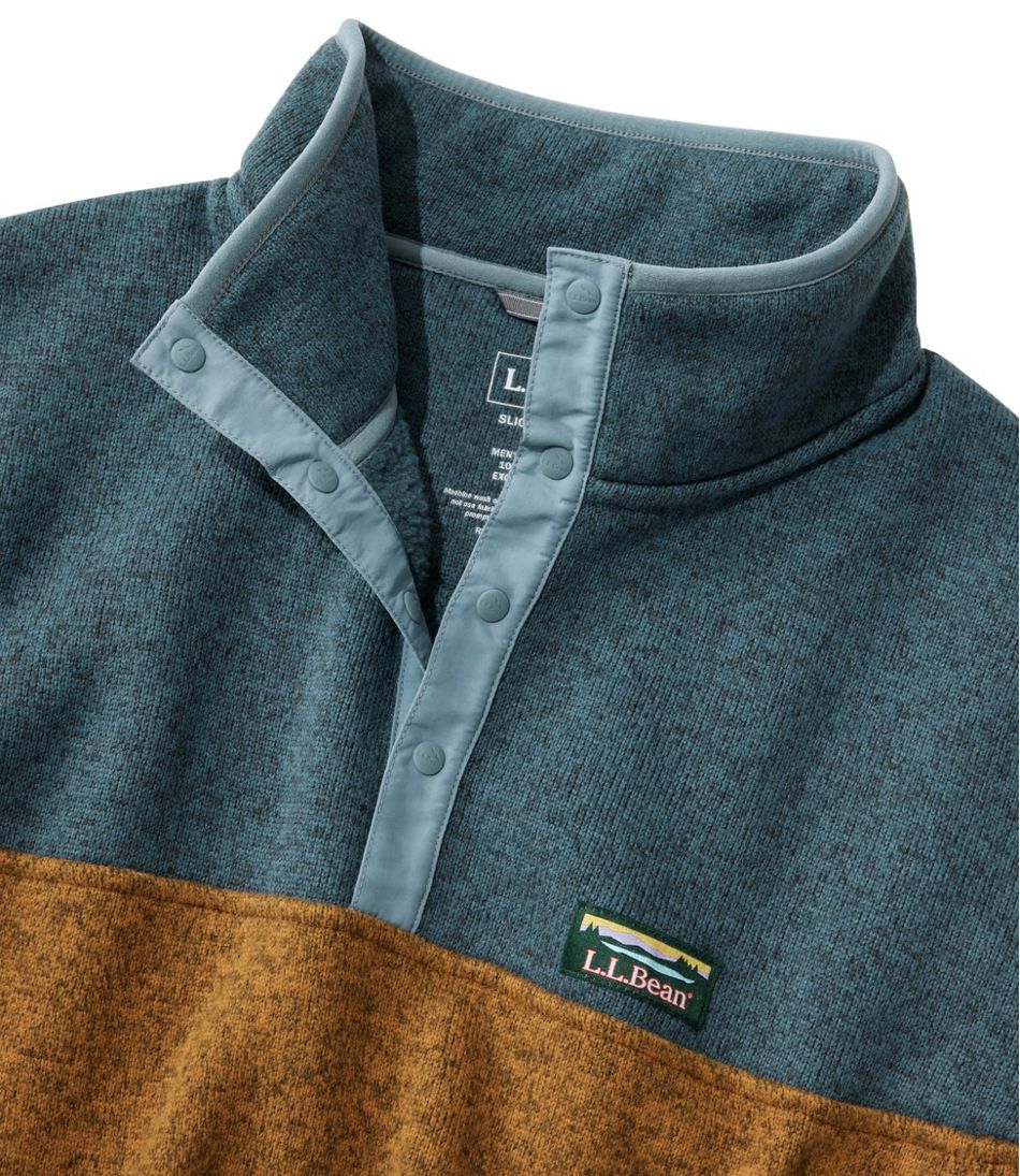 Men's L.L.Bean Sweater Fleece Pullover, Colorblock - L.L.Bean Everyday