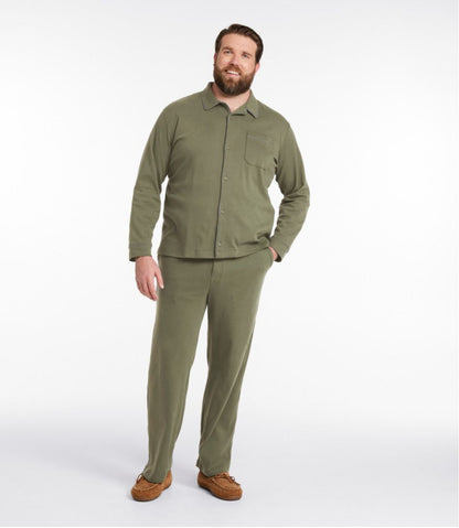 Men's Bean's Cotton Knit Pajamas, Button-Front PJ Set - L.L.Bean Essential