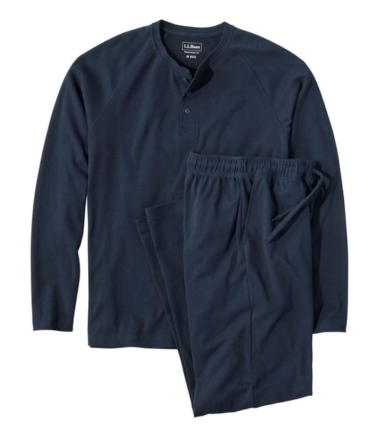Men's Bean's Cotton Knit Pajamas, Henley PJ Set - L.L.Bean Everyday