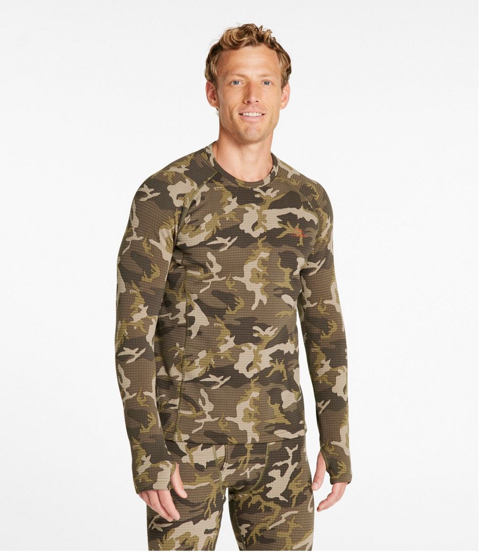 Men's L.L.Bean Heavyweight Base Layer Crew Top, Print - L.L.Bean Quality