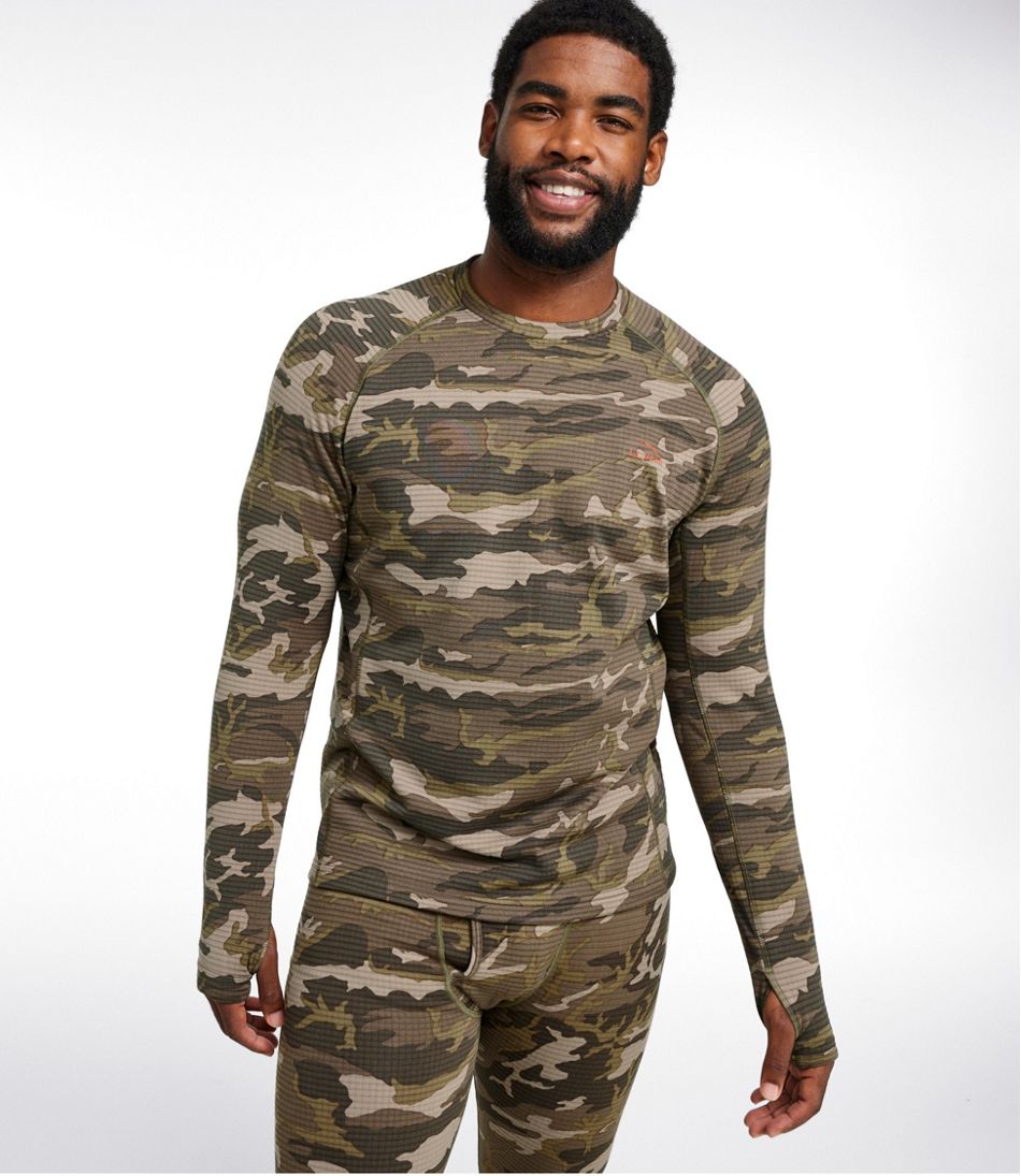 Men's L.L.Bean Heavyweight Base Layer Crew Top, Print - L.L.Bean Quality