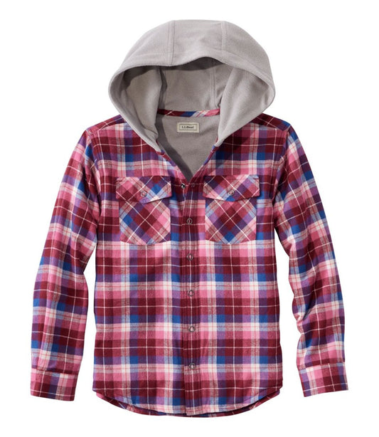 Kids' Fleece-Lined Flannel Shirt, Hooded Plaid - L.L.Bean Trending