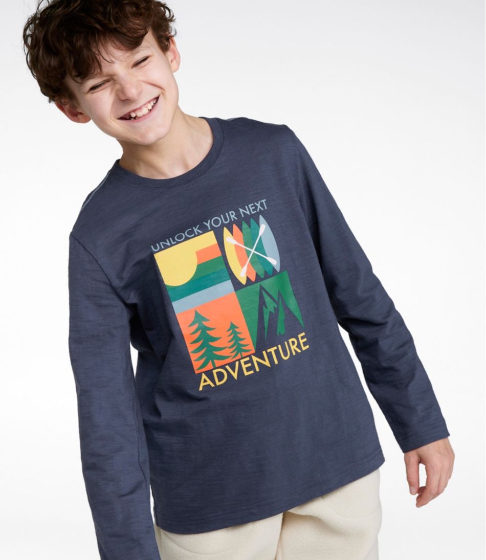Kids' Graphic Tee, Long-Sleeve Glow-in-the-Dark - L.L.Bean Essential