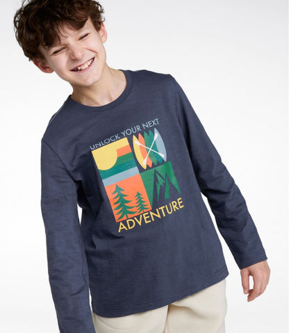Kids' Graphic Tee, Long-Sleeve Glow-in-the-Dark - L.L.Bean Essential