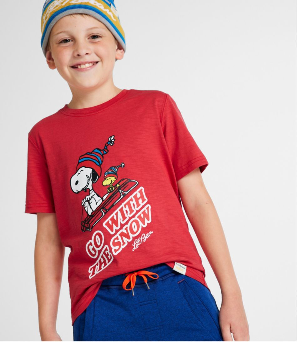 Kids' L.L.Bean x Peanuts Short-Sleeve Tee - L.L.Bean Popular