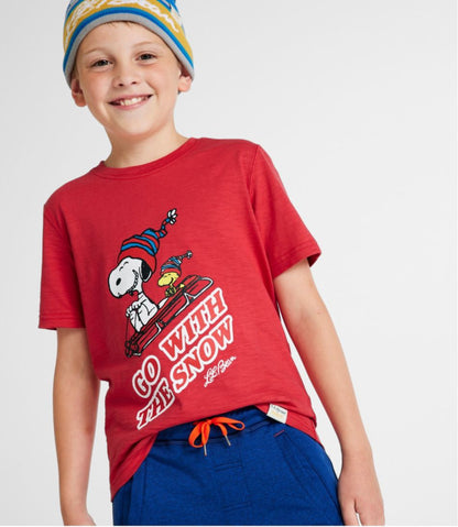 Kids' L.L.Bean x Peanuts Short-Sleeve Tee - L.L.Bean Popular