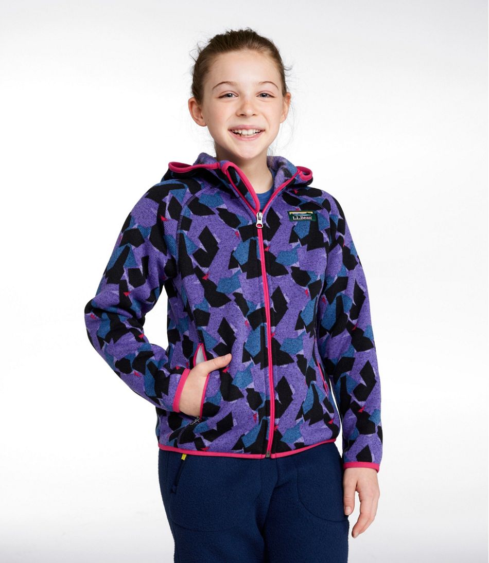 Kids' L.L.Bean Sweater Fleece, Hooded Print - L.L.Bean Essential