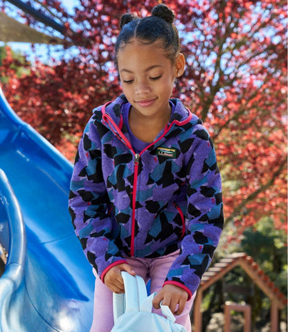 Kids' L.L.Bean Sweater Fleece, Hooded Print - L.L.Bean Essential