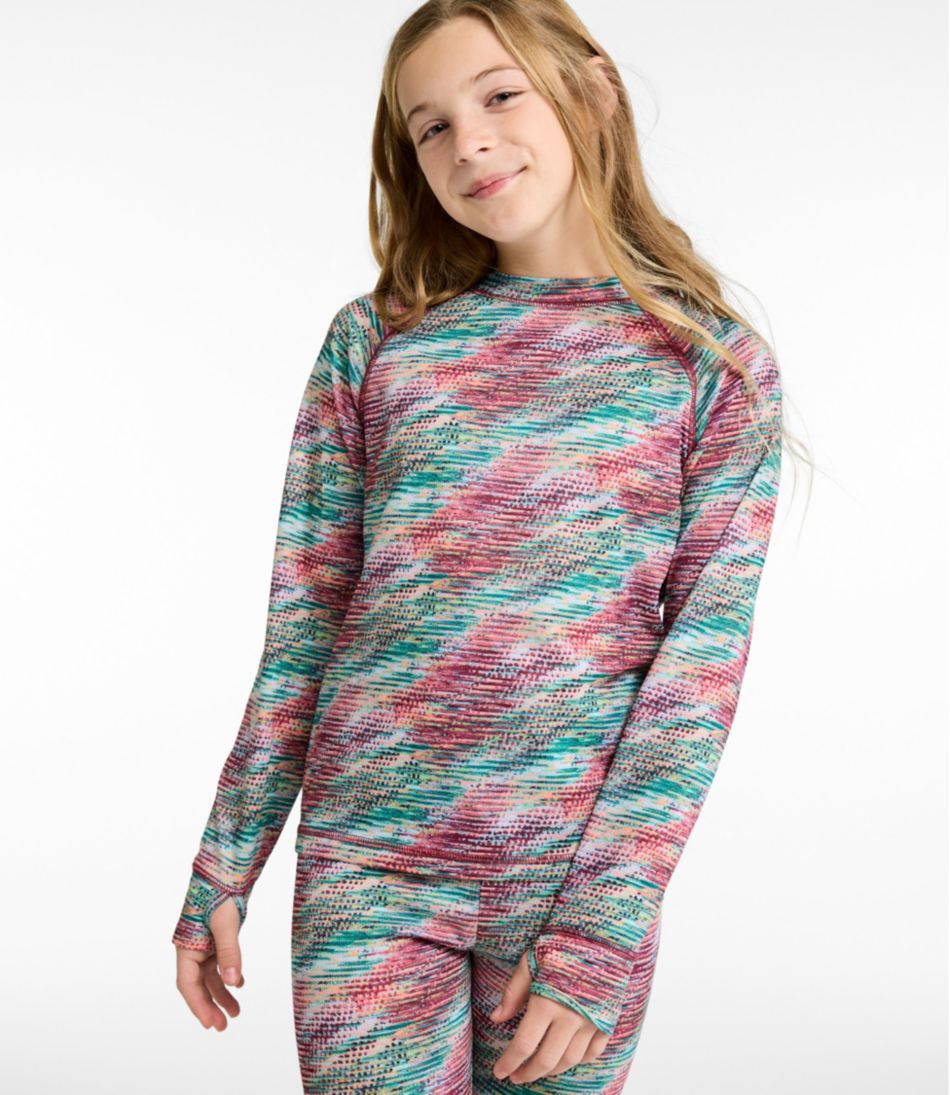 Kids' Wicked Warm Midweight Long Underwear, Top Print - L.L.Bean Featured