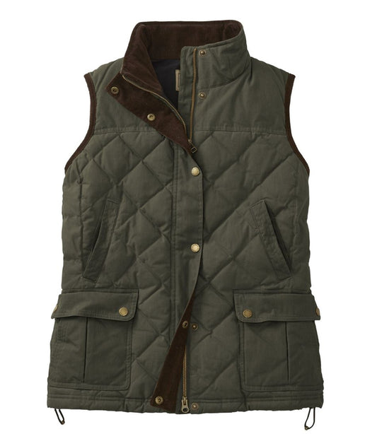 Women's L.L.Bean Upcountry Waxed Cotton Down Vest - L.L.Bean Trending