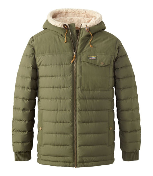 Men's Mountain Classic Down Hooded Jacket, Sherpa-Lined - L.L.Bean Premium