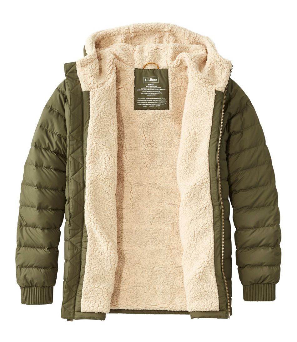 Men's Mountain Classic Down Hooded Jacket, Sherpa-Lined - L.L.Bean Premium
