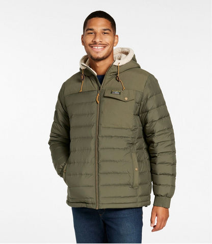 Men's Mountain Classic Down Hooded Jacket, Sherpa-Lined - L.L.Bean Premium