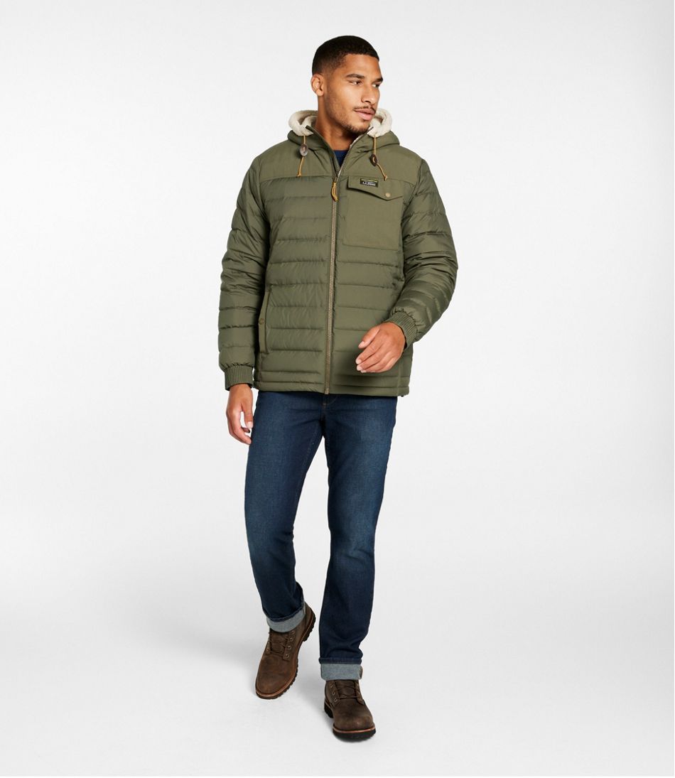 Men's Mountain Classic Down Hooded Jacket, Sherpa-Lined - L.L.Bean Premium