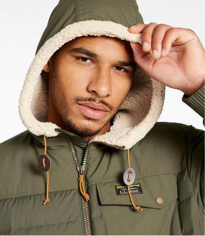 Men's Mountain Classic Down Hooded Jacket, Sherpa-Lined - L.L.Bean Premium