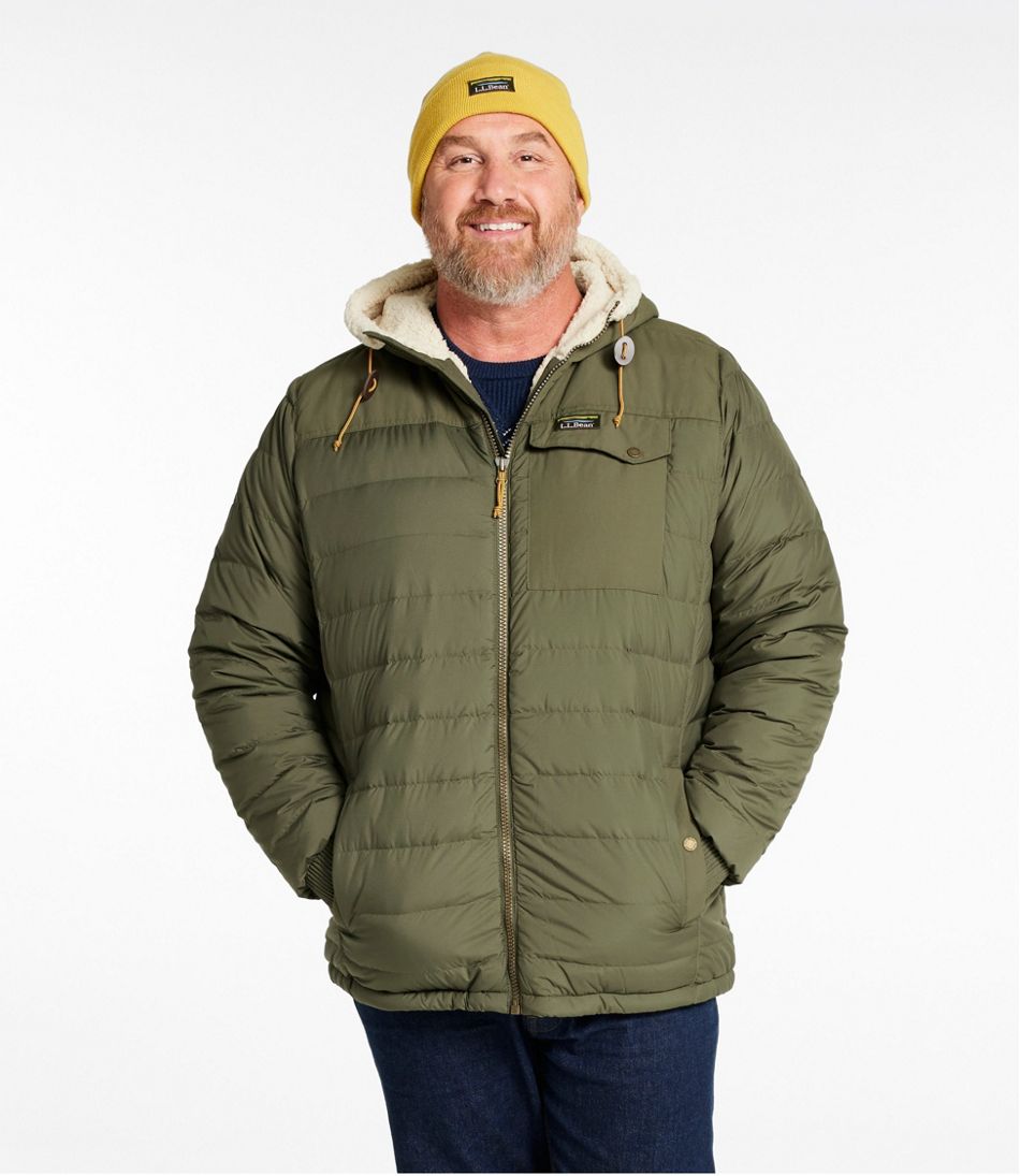 Men's Mountain Classic Down Hooded Jacket, Sherpa-Lined - L.L.Bean Premium
