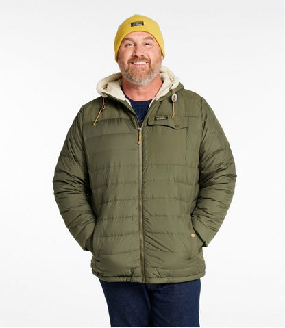 Men's Mountain Classic Down Hooded Jacket, Sherpa-Lined - L.L.Bean Premium