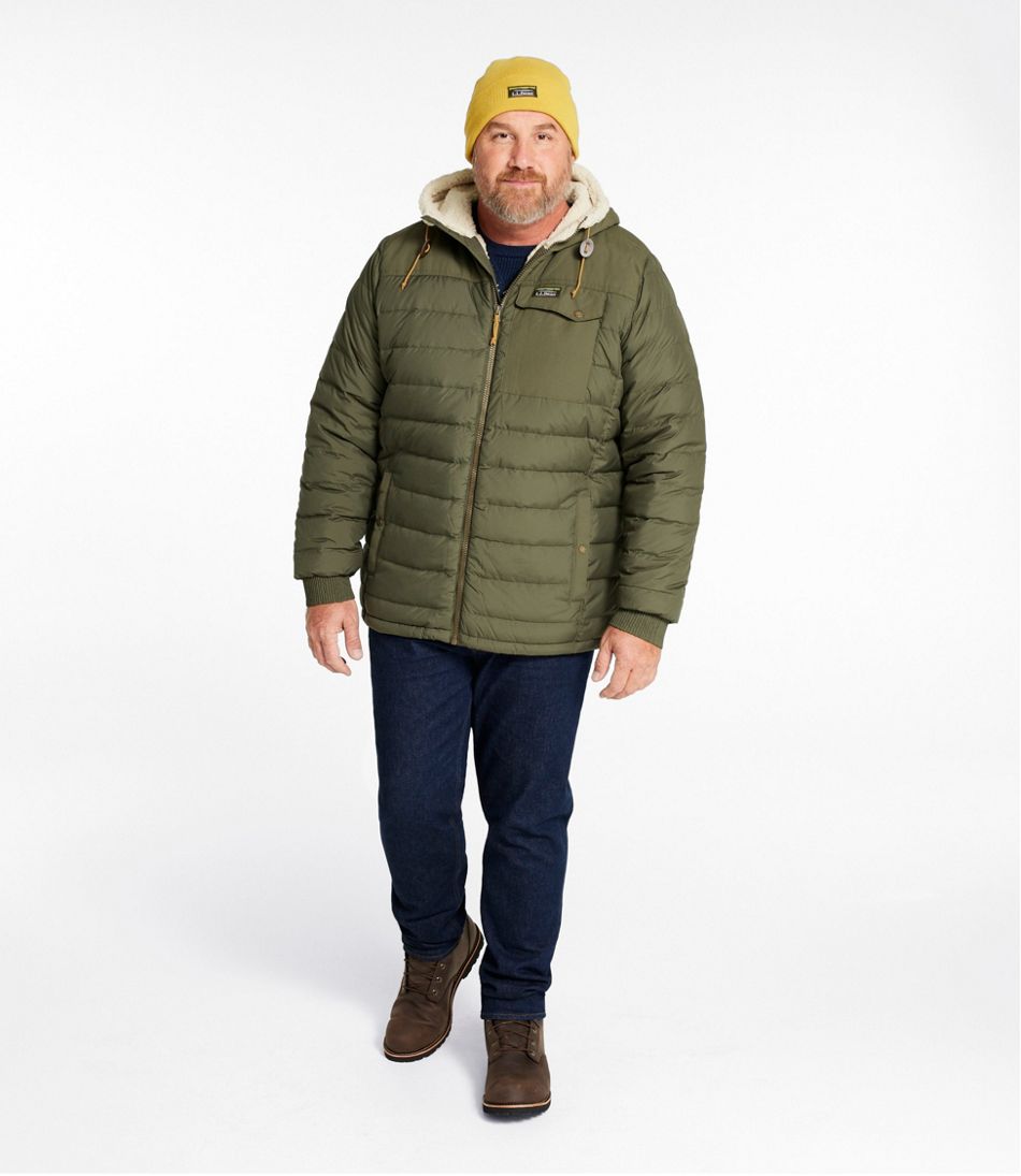 Men's Mountain Classic Down Hooded Jacket, Sherpa-Lined - L.L.Bean Premium