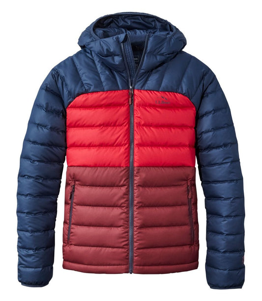Men's Bean's Down Hooded Jacket, Colorblock - L.L.Bean Quality