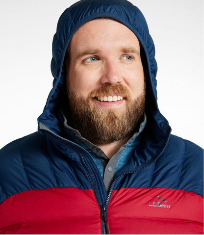 Men's Bean's Down Hooded Jacket, Colorblock - L.L.Bean Quality