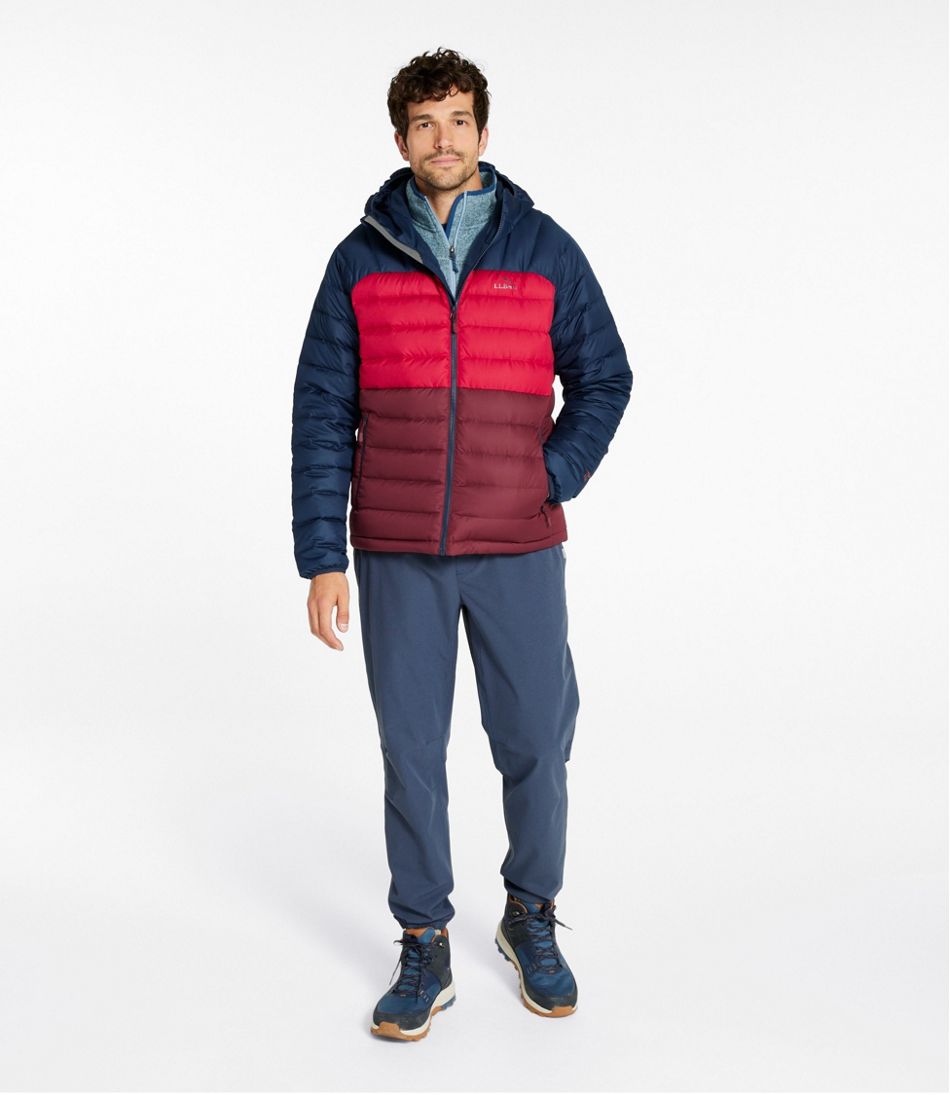 Men's Bean's Down Hooded Jacket, Colorblock - L.L.Bean Quality