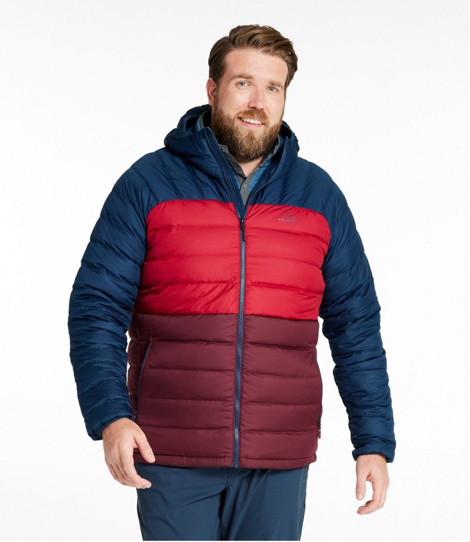 Men's Bean's Down Hooded Jacket, Colorblock - L.L.Bean Quality