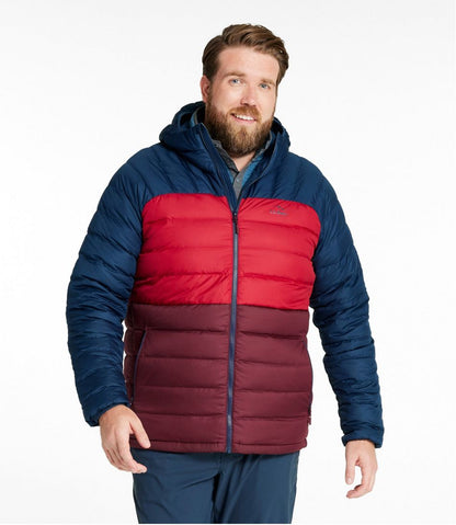 Men's Bean's Down Hooded Jacket, Colorblock - L.L.Bean Quality