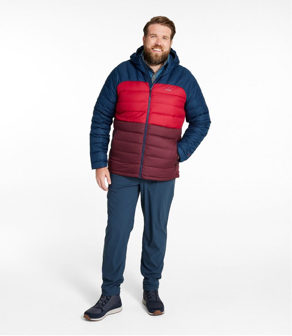Men's Bean's Down Hooded Jacket, Colorblock - L.L.Bean Quality