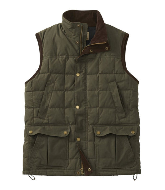Men's L.L.Bean Upcountry Waxed Cotton Down Vest - L.L.Bean Top Pick