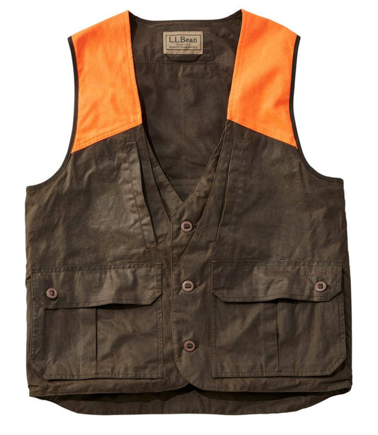 Men's Double L Waxed-Cotton Upland Vest, Hunter Orange - L.L.Bean Trending