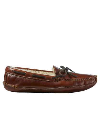 Men's Leather Double-Sole Slippers, Shearling-Lined - L.L.Bean Signature
