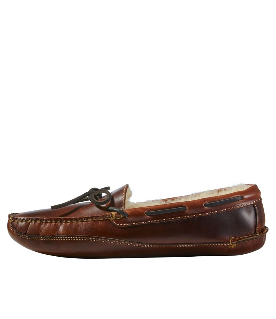 Men's Leather Double-Sole Slippers, Shearling-Lined - L.L.Bean Signature