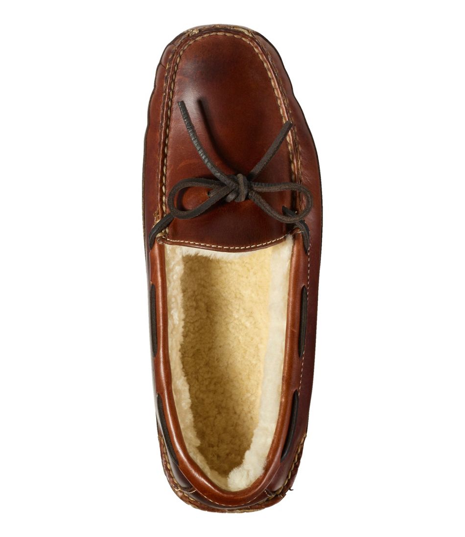 Men's Leather Double-Sole Slippers, Shearling-Lined - L.L.Bean Signature