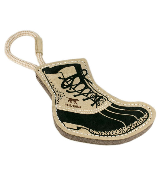 Natural Leather and Wool Bean Boot Tug Dog Toy - L.L.Bean Signature