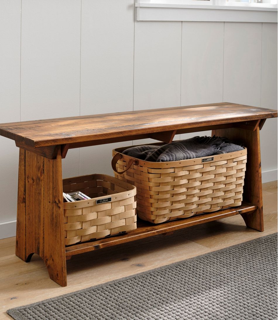 Rustic Wooden Mudroom Bench, Large - L.L.Bean Recommended