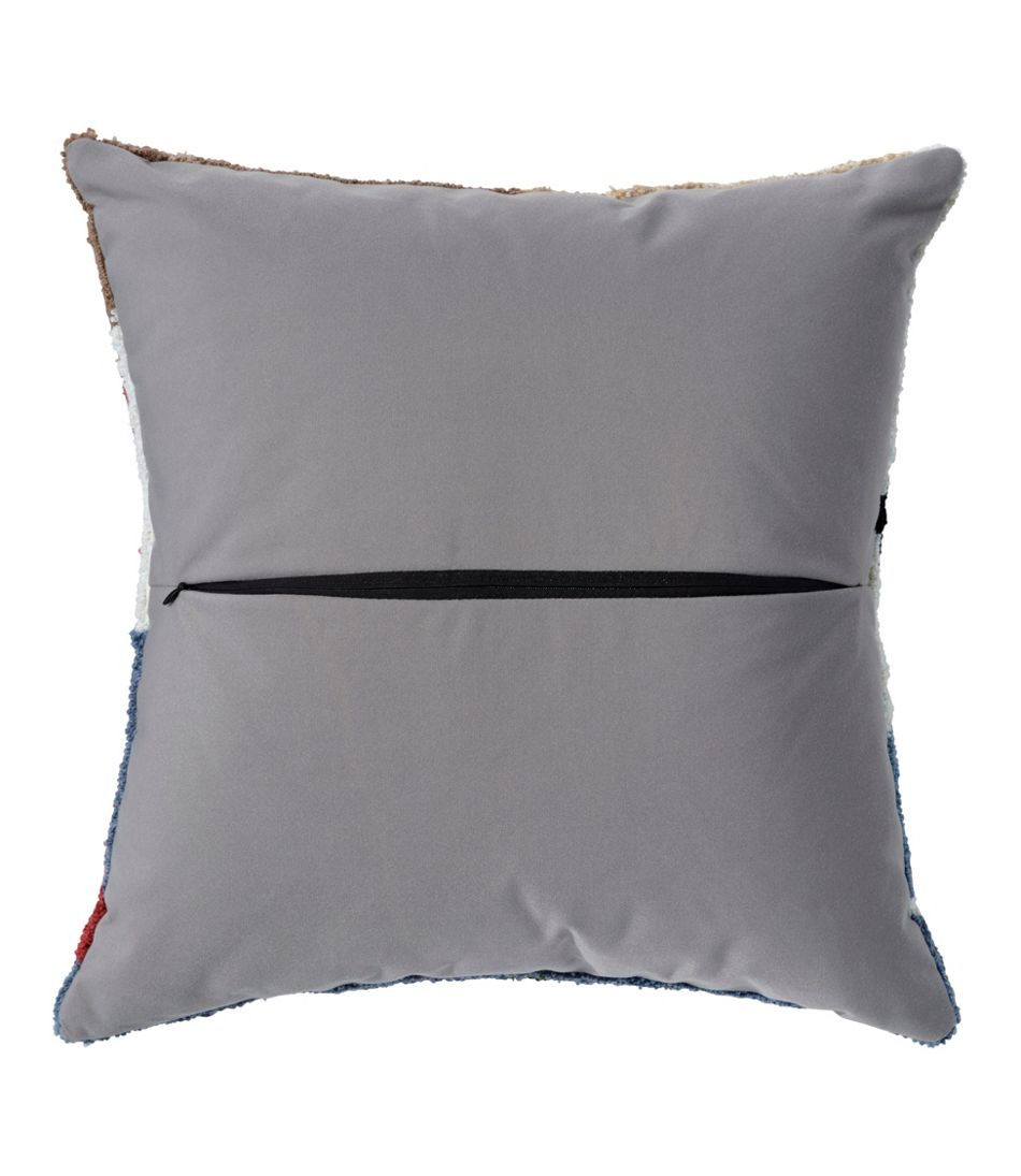 Indoor/Outdoor Hooked Pillow, Dogs Skiing - L.L.Bean Quality