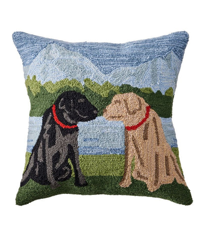 Indoor/Outdoor Hooked Pillow, Mountain Dogs - L.L.Bean Premium