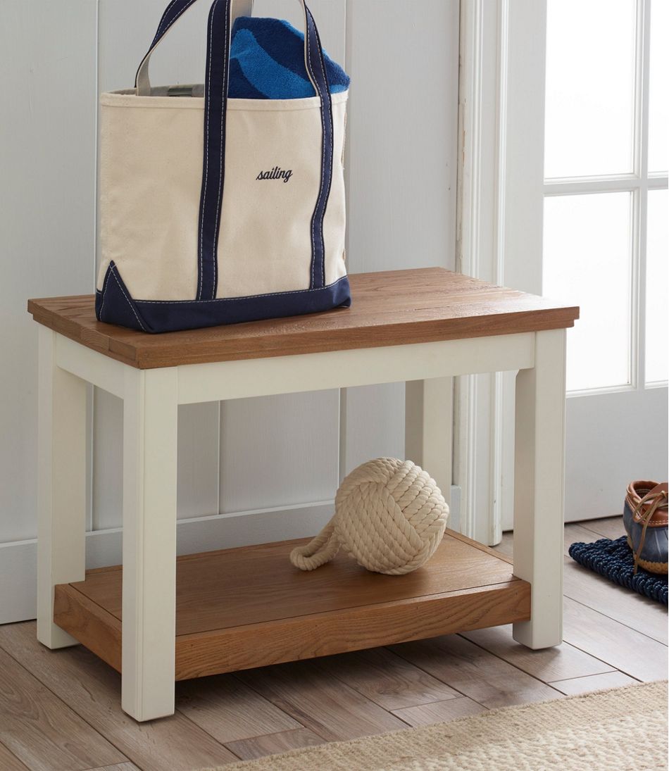 Painted Farmhouse Bench, Wood Top - L.L.Bean Recommended