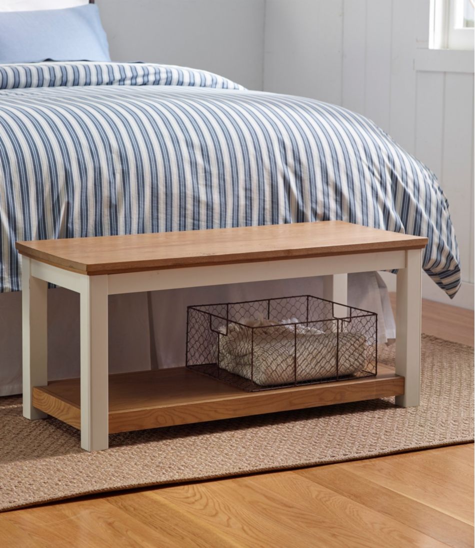 Painted Farmhouse Bench, Wood Top - L.L.Bean Recommended