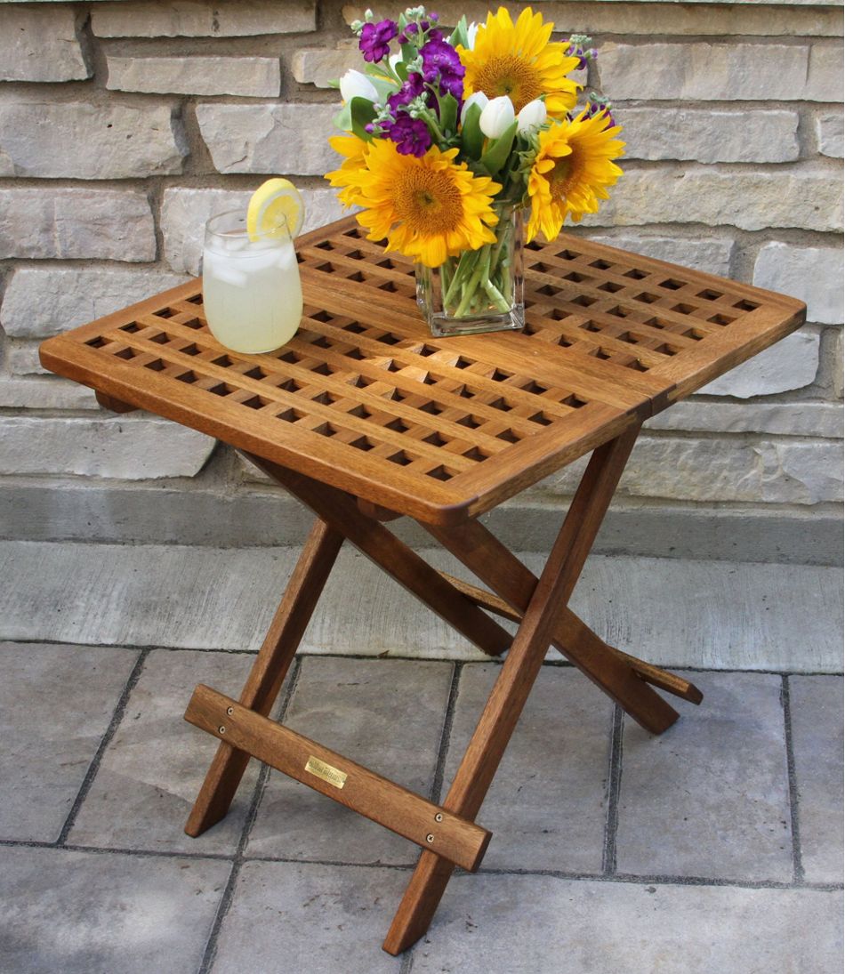 Eucalyptus Folding Side Table - L.L.Bean Signature